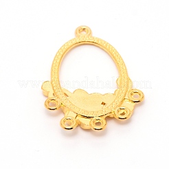 合金シャンデリアコネクターパーツ  オーバル  ゴールドカラー  35x25x3.5mm  穴：1.5mm&nbsp;PALLOY-WH0085-73