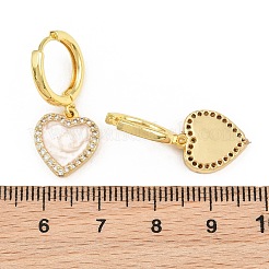 Orecchini pendenti a cerchio in ottone con micro pavé di zirconi cubici&nbsp;KK-CBA8324-16G