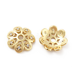 Tappi di perline in zirconia cubica trasparente micro pavé in ottone&nbsp;KK-G425-05C