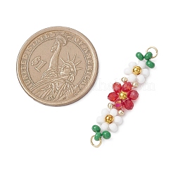 Подвески-коннекторы в виде цветов из стеклянных бусин&nbsp;PALLOY-MZ01150