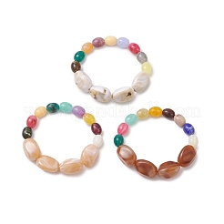 3шт 3-х цветные акриловые тянущиеся браслеты для женщин&nbsp;BJEW-JB12166