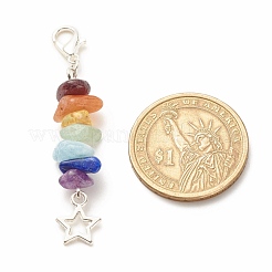 Décorations de pendentifs en pierres précieuses naturelles sur le thème du chakra&nbsp;HJEW-JM00645-03