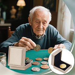 Прямоугольные коробки для хранения монет из искусственной кожи pu CON-WH0089-145C