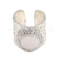 Открытое кольцо-манжета из натурального жемчуга с кристаллами из полимерной глины и стразами&nbsp;LS-RJEW-F077-24MS-01-A