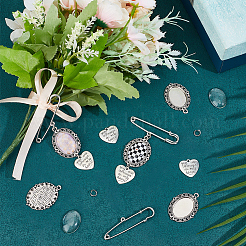 60 шт. 5 подвески из сплава в тибетском стиле с железной фурнитурой для броши&nbsp;TIBE-SC0009-45A