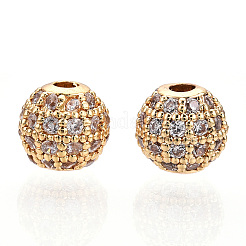 Стойки обшивки латунь кубического циркония бусы ZIRC-S001-8mm-A-M