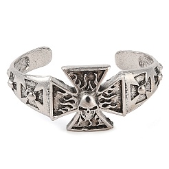 Bracciali con polsino a croce e teschio&nbsp;BJEW-P337-06AS