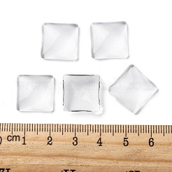 無色透明ガラスの正方形のカボション  15x5mm&nbsp;X-GGLA-A001-15mm