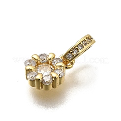 Pendentifs avec zircon cubiques à micro-pavés en laiton&nbsp;KK-Z093-41G