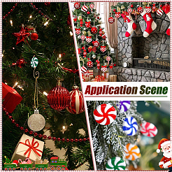 30 шт. двухцветная непрозрачная акриловая бусина с железными крючками для украшения&nbsp;HJEW-PH02216