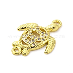 Шармы-соединители из латуни с микропаве из прозрачного кубического циркония KK-D325-06G-01