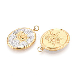 Подвески из нержавеющей стали 304 и полимерной глины с кристаллами и стразами STAS-T069-60D