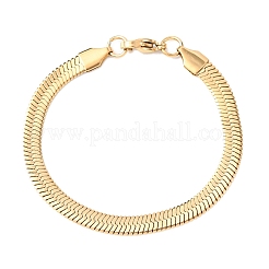 Браслеты из плоской змейки из нержавеющей стали 304 BJEW-C134-01B-G