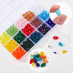 300pcs 15 Farben transparente Glasperlen&nbsp;EGLA-SP0001-40