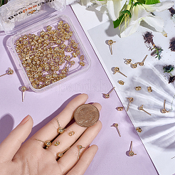 90 шт. 3 стиля фурнитуры для сережек-гвоздиков из нержавеющей стали 304&nbsp;STAS-BBC0008-47