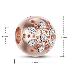 925 sterling silver zirconi European Beads&nbsp;TS-C-157