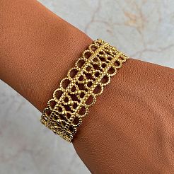 Полые браслеты-манжеты из нержавеющей стали 304 для женщин&nbsp;LS-BJEW-F505-03G