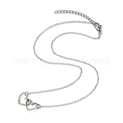 Ожерелье из нержавеющей стали 201 с подвеской в виде переплетенного сердца NJEW-JN04524