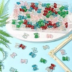 110шт 6 цвета прозрачные акриловые бусины MACR-FS0002-06