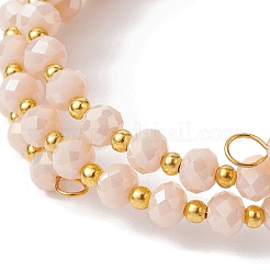 Braccialetto stile avvolgente con perline di vetro rondelle&nbsp;BJEW-JB09965-05