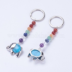 Porte-clés chakra pierre naturelle / synthétique&nbsp;KEYC-P040-E
