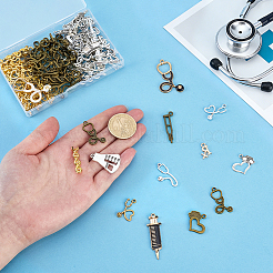 医療機器をテーマにしたDIYジュエリー製作キット  チベットスタイルの合金とリンクを含む  混合形  ミックスカラー  13~43x7~30.5x1.5~8mm  穴：1.2~2.5mm&nbsp;FIND-PH0038-30