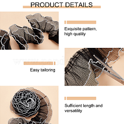 2 шт. 2-х цветная 2-слойная полиэстеровая плиссированная кружевная лента для отделки OCOR-PH0002-78