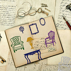 Углеродистая сталь разрезает трафареты DIY-WH0309-1032