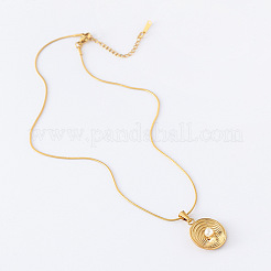 3 шт. ожерелье из нержавеющей стали с многослойной овальной подвеской с ракушечным жемчугом CI3744