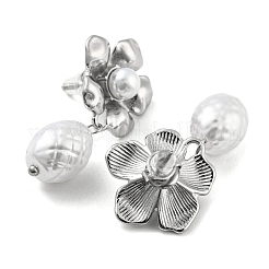 Серьги-гвоздики в форме цветка из нержавеющей стали 304 EJEW-M233-01P