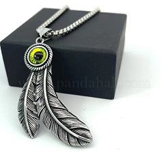 Винтажные подвески из нержавеющей стали с двойным пером от сглаза TV5080