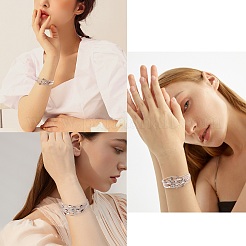 Braccialetto multicorda con lettera iniziale a charm&nbsp;BJEW-SW00042-04