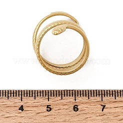 304ステンレススチールカフオープンリング  ヘビ  ゴールドカラー  29mm  内径：17mm&nbsp;STAS-H259-02G