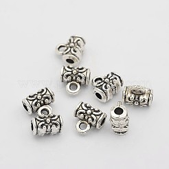 Бусы из сплава в тибетском стиле с резными цветочными бусами X-TIBEB-O004-50