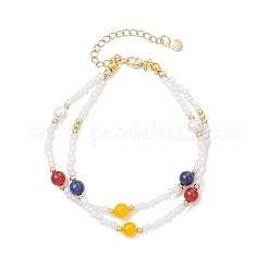 Многорядные браслеты из стеклянных семян браслеты для женщин BJEW-JB12039-02