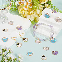 40шт 4 цвета сплава эмалевые подвески&nbsp;ENAM-SC0005-92