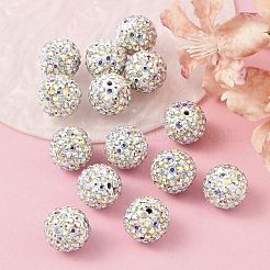 Perles de boule pavé disco &nbsp;X-RB-Q195-14mm-AB