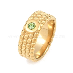 Fingerringe aus 304 Edelstahl mit Zirkonia&nbsp;LS-RJEW-F203-03G-03