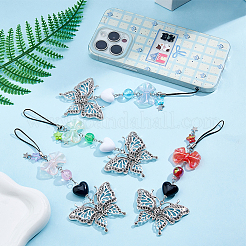 4 шт. ремешок для мобильного телефона из сплава и акрила HJEW-HS00007