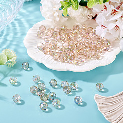 Стеклянные бусины с цветным покрытием ab&nbsp;EGLA-TA0013-18