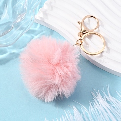 Брелок с помпоном из искусственного меха кролика KEYC-FS00031-01