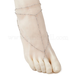 Браслеты на ногу из нержавеющей стали 304 с цепочкой-сателлитом для женщин&nbsp;AJEW-AN00662-02