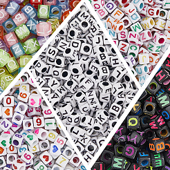 2000 шт. 6 вида прозрачных и непрозрачных акриловых бусин SACR-PA0001-06