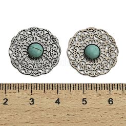 Латунные синтетические бирюзовые кабошоны KK-Z088-06B