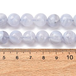 天然石ブルーレースアゲートビーズ連売り  ラウンド  10mm  穴：1mm  約39個/連  15.3インチ&nbsp;G-F222-30-10mm-01A
