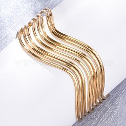 Браслеты-манжеты из нержавеющей стали 304 для женщин&nbsp;LS-BJEW-D306-05G