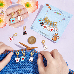 Маркеры петель с замком из сплава эмали HJEW-AB00122