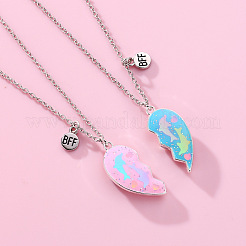 Симпатичные эмалевые ожерелья с магнитным кулоном в виде сердца дельфина из сплава для женщин FS-WG5DB88-01