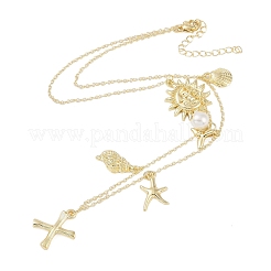 Богемные летние пляжные ожерелья с подвеской в форме ракушки из 18-каратного золота IL8059-24