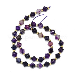 Нити бусин из натурального окрашенного и нагретого полосатого агата/полосчатого агата G-I376-B07-01